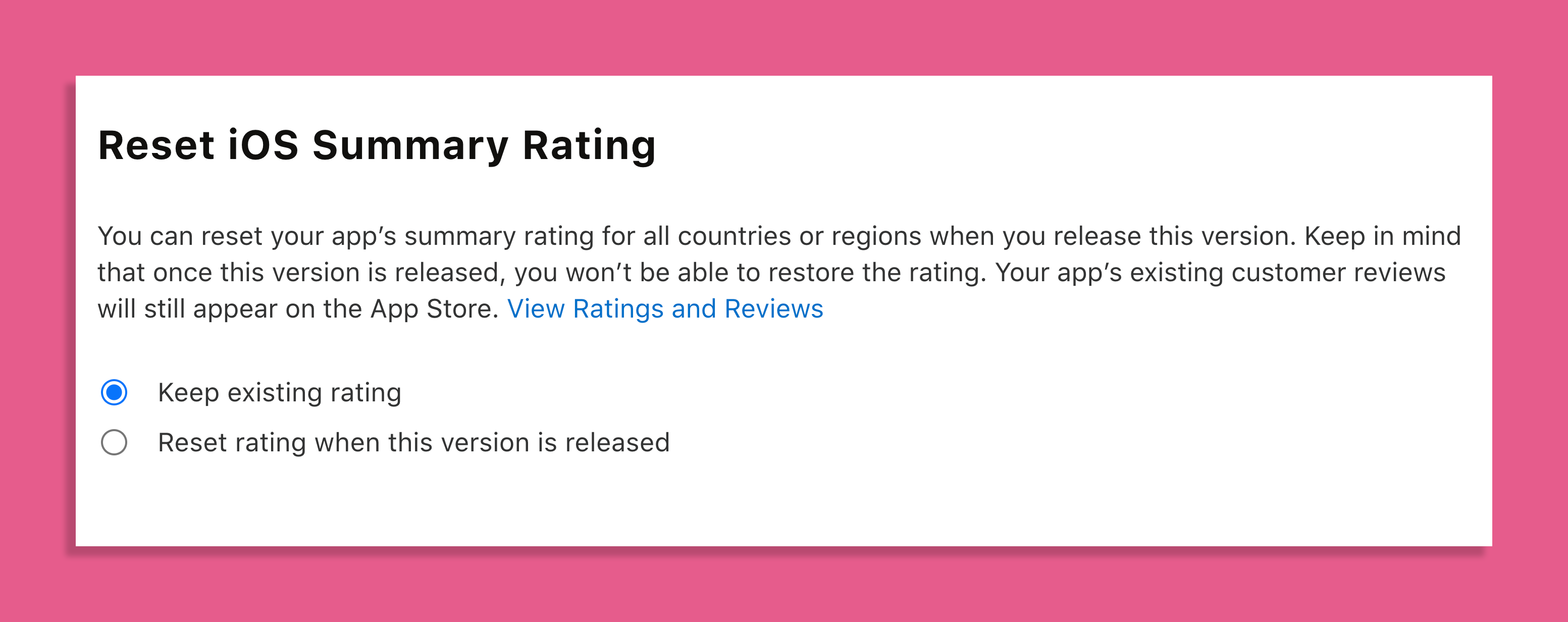 Nulstilling af iOS rating